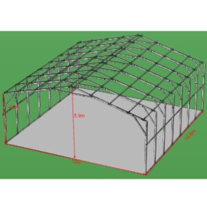 Portable Carport 12.0Wx12.6Dx4.2Hm Gable Roof 2